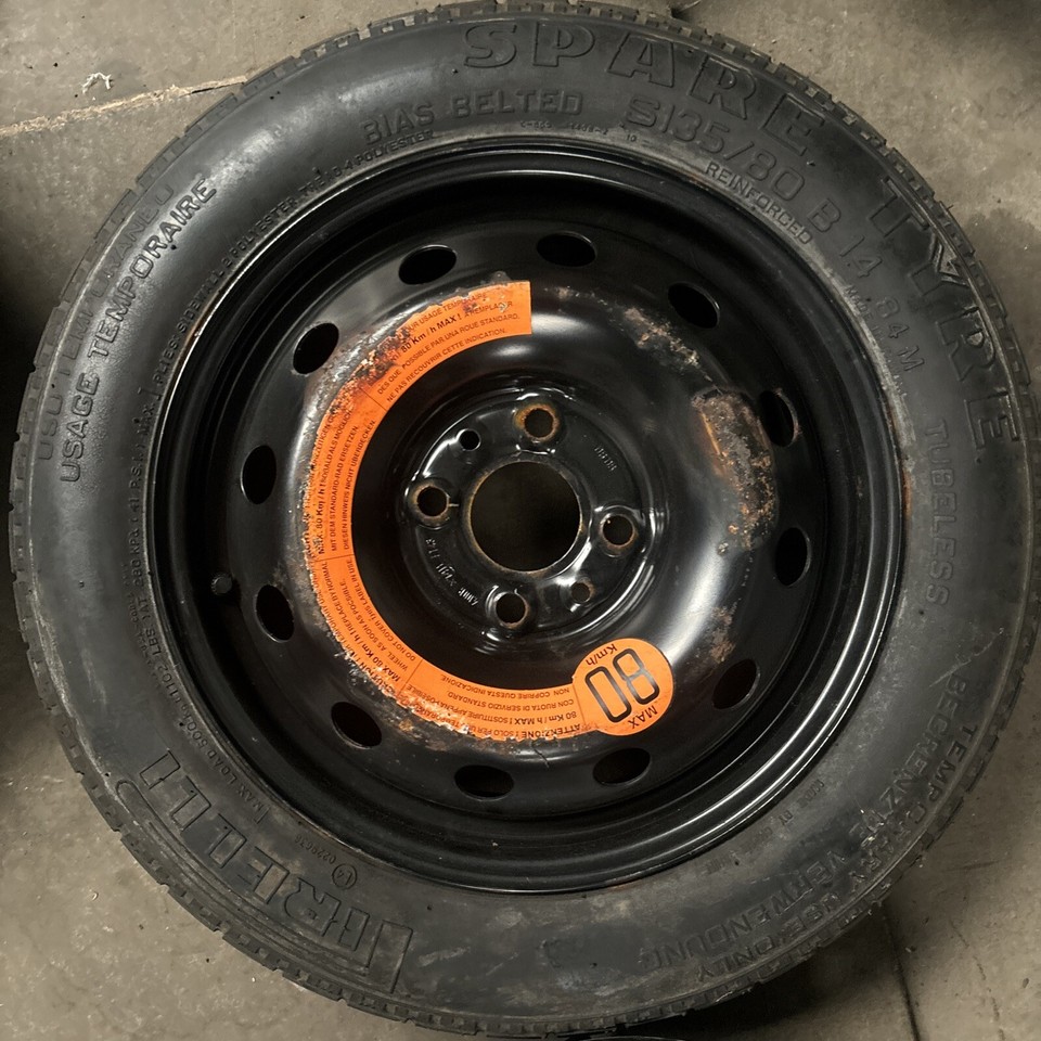 GENUINE FIAT 500 & FORD KA SPACE SAVER SPARE WHEEL + JACK KIT 135/80