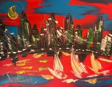 New York  IMPRESSIONIST  painting  Original Oil Painting SIGNED