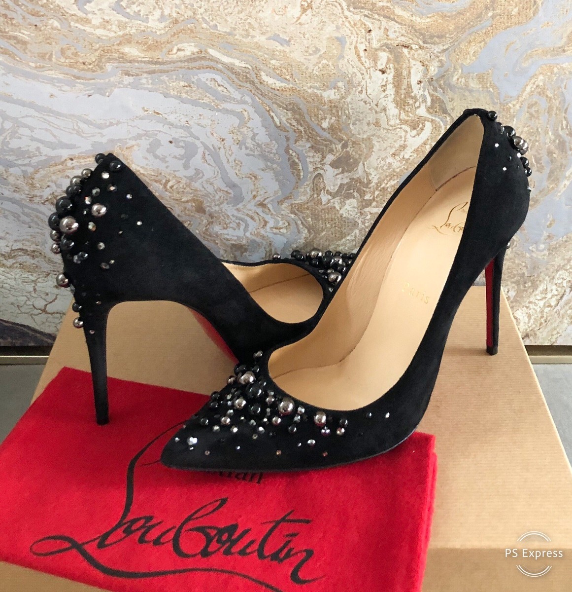Christian Louboutin Embellished Pearl Suede Pump Sz 39 | eBay Christian Louboutin Embellished Pearl Suede Pump Sz 39 | eBay