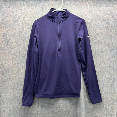 Nike Sweatshirt Women Large Purple Running Track Training Dri Fit