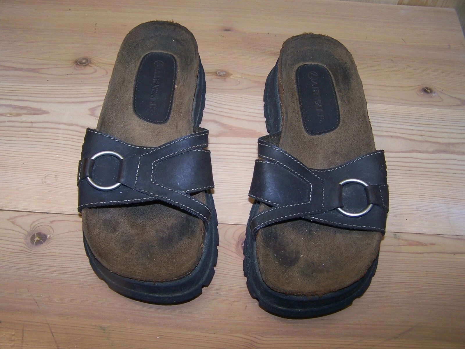 Airwalk 90s Y2k Chunky Slip on sandals Brown BOHO Hippie Indie SZ 6.5 Platform