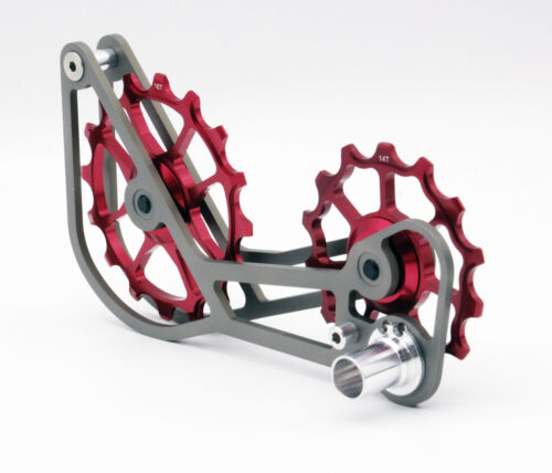 SwishTi Bicycle Oversized Pulley Titanium Cage for Shimano Ultegra 6800/9000 Red - Picture 3 of 10