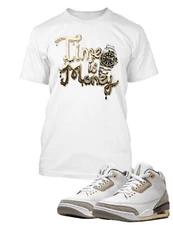 Mens Time is Money Sneaker Tee Shirt to Match Maniere x Air J3 Sneaker Tee Hip
