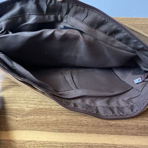 Greg Norman Refined Traveler Waxed Canvas Crossbody Messenger Bag Brown - Picture 3 of 6