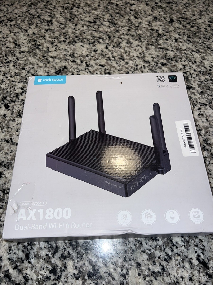 Rock Space AX1800 Dual Band WiFi 6 Router New In The Box ! Free