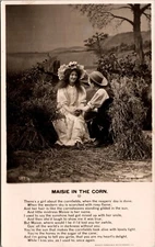 Vintage Postcard Romance Couple Maisie In The Corn RPPC Bamforth