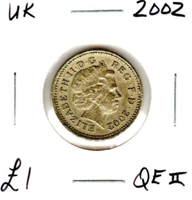 UK England Great Britain Coin 1 Pound 2002 similar to pictured QEII | eBay