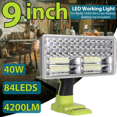 #ad 40W 4200LM LED Work Light for Ryobi 18v Battery Handheld Jobsite LED Flashlight $45.30