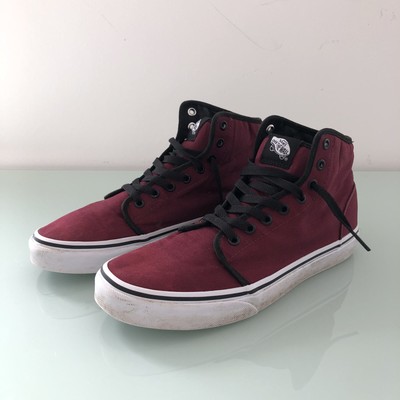 burgundy hi top vans