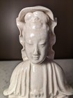 Antique Crackle Porcelain Kwan Yin in Lotus Posture Chinese Qing Dynasty