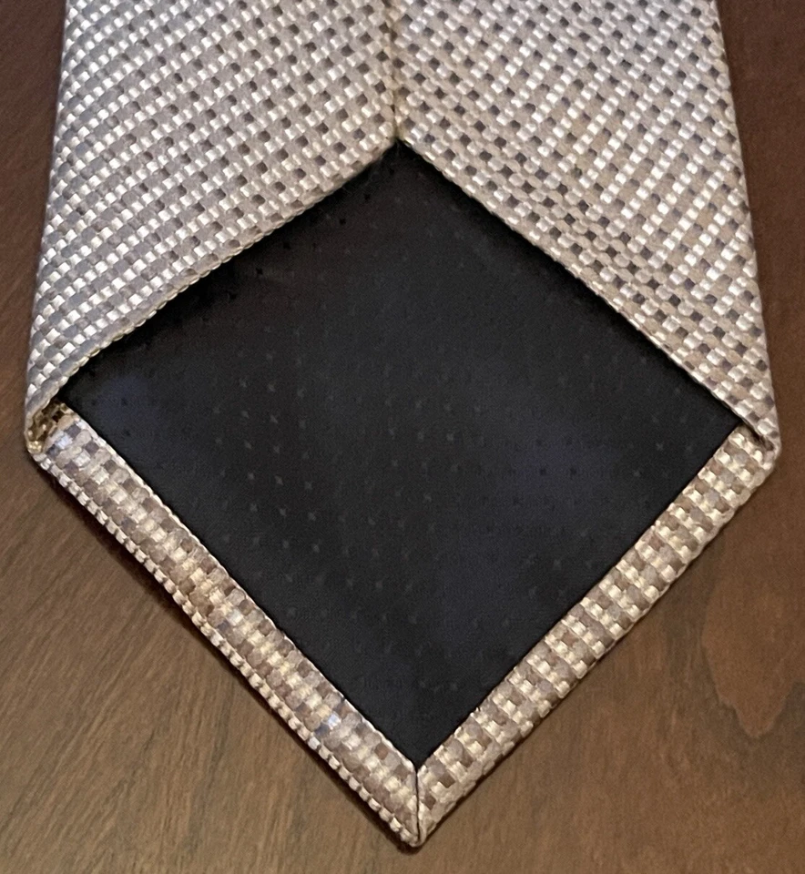 Corbata de cuello Geoffrey Beene marrón tostado hecha a mano 100 % seda para hombre hecha en China Foto 2 de 4