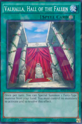 1X NM Valhalla, Hall of the Fallen - BP03-EN154 - Shatterfoil Rare 1st Edition