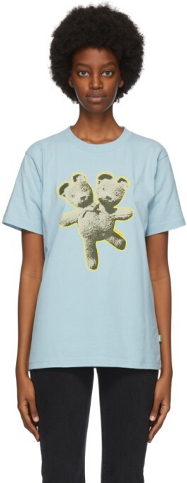 HEAVEN by MARC JACOBS DOUBLE-HEADED TEDDY BEAR T-SHIRT BLUE