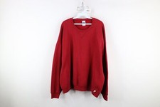 Vintage 90s Russell Athletic Mens 2XL Distressed Blank Crewneck Sweatshirt Red