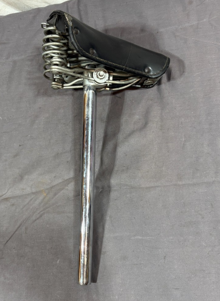 Vintage Brooks England Black Spring Padded Comfort Saddle 25.4x350mm ...