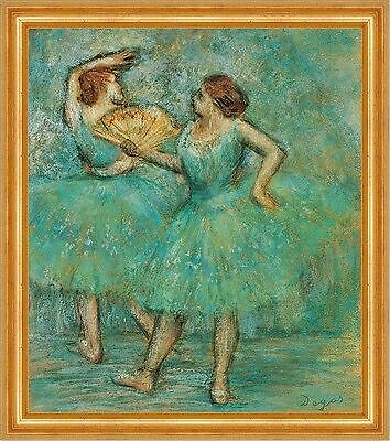 Two Dancers Edgar Degas Tänzer Ballerina Fächer Kleider Tütü B A3 01455 Gerahmt