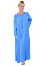 Shadowline Womens Nightgown Robe Set Sapphire Long Nylon Peignoir Sleepwear