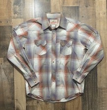 Vintage Wrangler Pearl Snap Long-Sleeve Plaid Western Cowboy Men's Medium