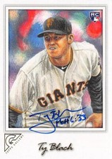 Ty Blach autographed baseball card (Giants) 2017 Topps Gallery #103 RC Rookie
