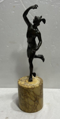 Bronze statue God Mercury by the sculptor Gianbologna.