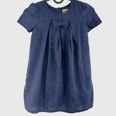 Harper Canyon Dress Girls Size 5 Lined Back Buttons Bow Navy Sparkle | eBay Harper Canyon Dress Girls Size 5 Lined Back Buttons Bow Navy Sparkle | eBay