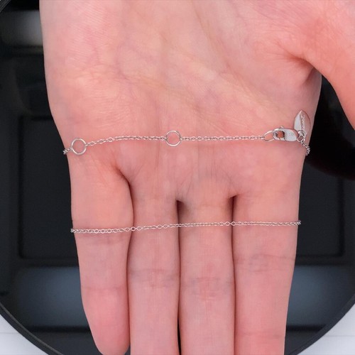 MeiraT 14K White Solid Gold 18” Chain 1mm Wide New $595 - Picture 9 of 12