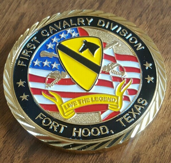MILITARY CHALLENGE COIN COMMANDING GENERAL 1ST CAVALRY DIVISION FORT