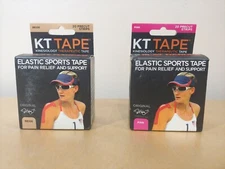 KT TAPE Original Cotton Elastic Kinesiology Therapeutic Tape 1 PINK 1 Beige 20ct