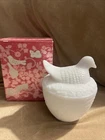 VTG 1970 Avon Nesting Dove Milk Glass Vanity Trinket Dish Open Box No Candle EUC