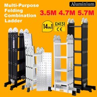 3.5/4.7/5.7M Multi-Purpose Aluminium Folding Ladder 14 IN1 Combination Platform