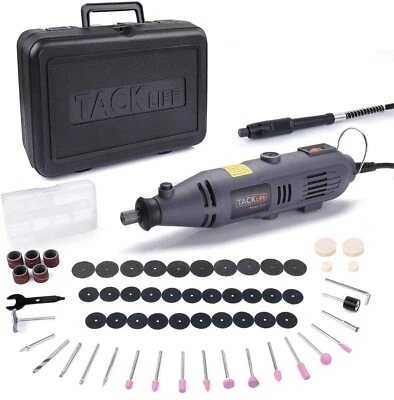TACKLIFE Rotary Tool with Flex Shaft and 60 Accessories 135W Power Variable Spee