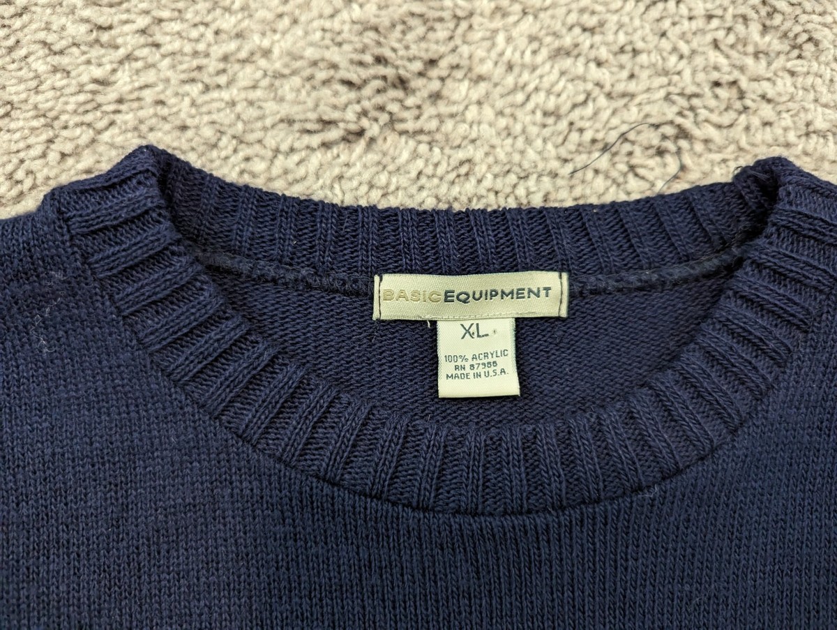 その他 san Vintage Basic Equipment Sweater Shirt Womens XL Knit Crochet Blue