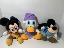  3 Walt Disney 1984 Mickey's Christmas Carol Plush Hardees Scrooge Mickey Goofy