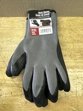 Work Gloves Heavy Duty Gray Safety Latex-Coated - Tool Bench Hardware