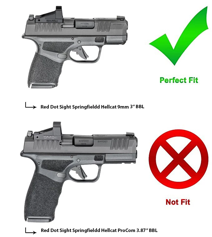 Funda de paleta de cuero con mira de punto rojo para Springfield Hellcat 9 mm 3" barril #1524 Foto 2 de 4