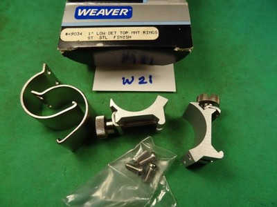 Weaver Quick Detach Style 1'' Rings Low Silver  W21
