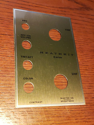 New Heathkit Color TV Control Panel/ Bezel Label NOS