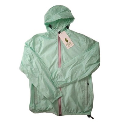 NWT Peekaboo Beans Rain Coat Jacket Teal Green sz M Youth (10) Zipper Pockets