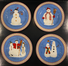 Debbie Mumm/Sakura-Oneida/Snowman/Holiday/Winter/4 Plates/NIB