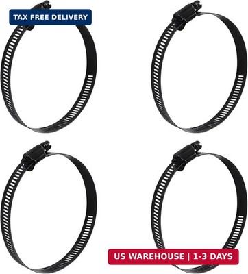 Litoexpe 4 Inch Stainless Steel Worm Gear Hose Clamp 4 Pcs, Adjustable 78-101mm