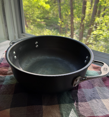 VINTAGE Set di 3 Calphalon: 141 4 QT Pot, 1388 8" Skillet, 8702 1/2 2 1/2 QT Pot - Foto 4 di 16
