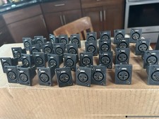 Neutrik NC3FP-B XLR Female Black Panel Mt Connector, Set of 36