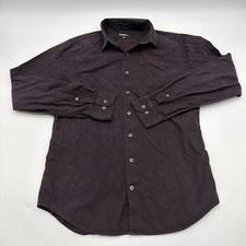 Express Slim Button Up Shirt Men S 14-14.5 Purple Black Floral. 43018