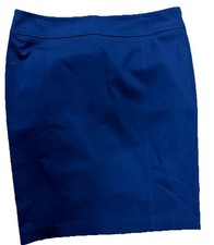  NEW ANN TAYLOR LOFT Women  s Very Dark Navy Cotton Blend Midi Skirt Size 14