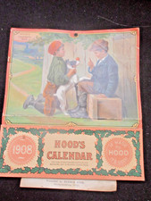 1908 HOODS SARSAPARILLA COMPLETE CALENDAR TITLED “ The First Lesson “ Mechanicsb