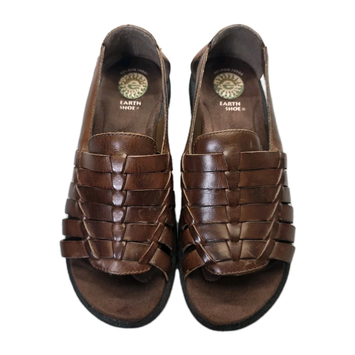 Earth Shoe Edward Slide Fisherman Sandals Mens 7.5 Brown Leather Woven Buckle Earth Shoes Sandals Mens Size 8 Brown Leather | Mercari main image 3