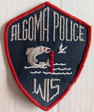OBSOLETE VINTAGE USA UNITED STATES WISCOUNSIN ALGOMA POLICE USED PATCH BADGE HTF
