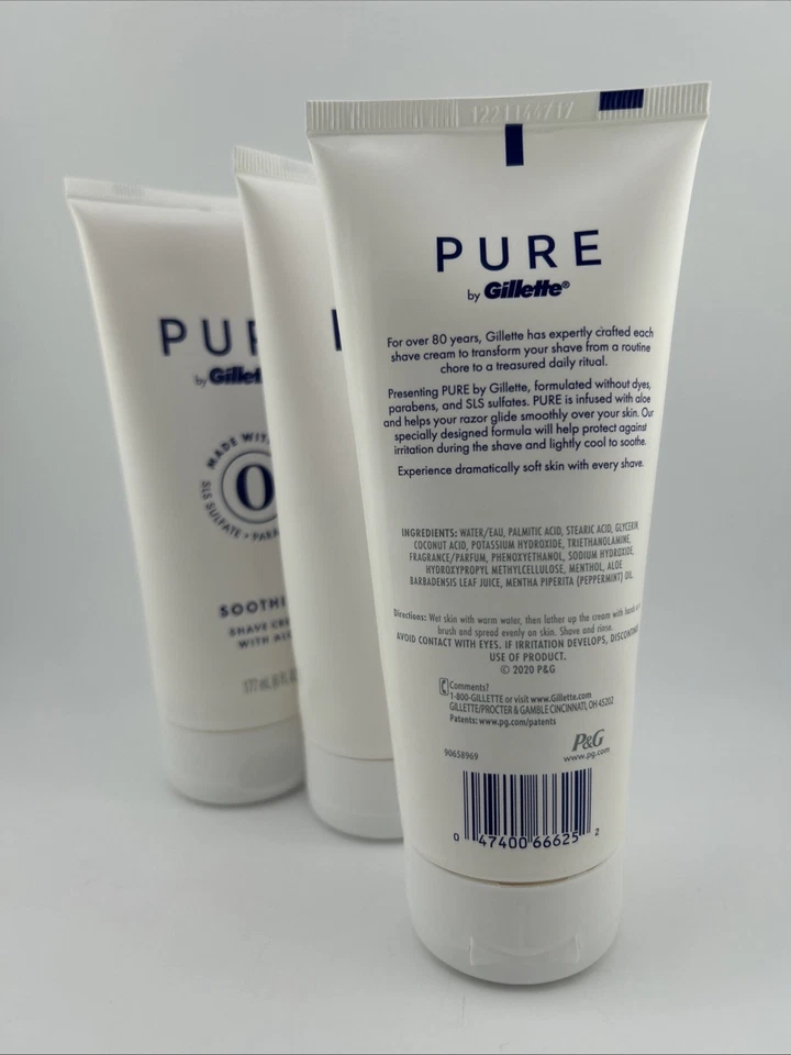 Gillette Pure Shave Cream for Men 170g. (3-Pack) - Image 3 of 4