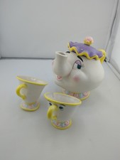 Vintage Disney Park Beauty  the Beast TOY CHINA TEA SET Mrs Potts, Chip
