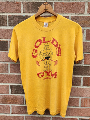 Vintage Gold s Gym Bodybuilding Workout Fitness California T-Shirt S-5XL